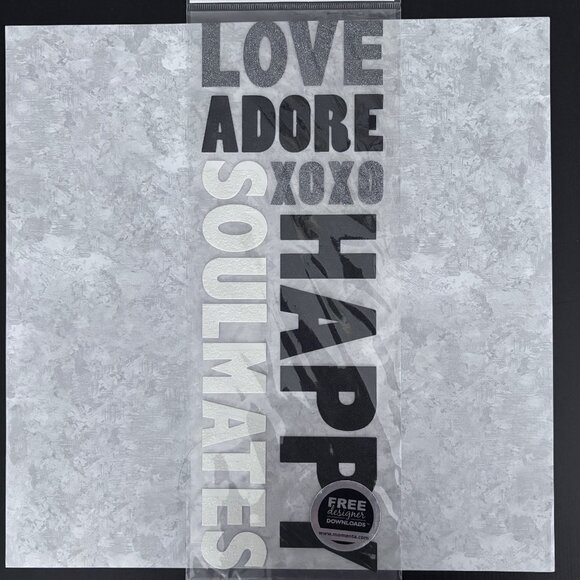 Love & Marriage - Black & White Scrapbooking Bundle of Paper and Stickers - Picture 2 of 12